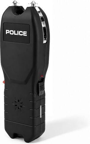POLICE Stun Gun for Self Defense 2101 – High Voltage Rechargeable with LED Flashlight & Siren Alarm – Compact & Heavy Duty – Personal Security for Women & Men – Black in Kuwait