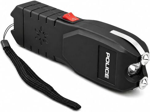 POLICE Stun Gun for Self Defense 2101 – High Voltage Rechargeable with LED Flashlight & Siren Alarm – Compact & Heavy Duty – Personal Security for Women & Men – Black in Kuwait
