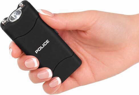 Police Stun Gun for Self Defense 801 Mini Rechargeable LED Flashlight Black in Kuwait