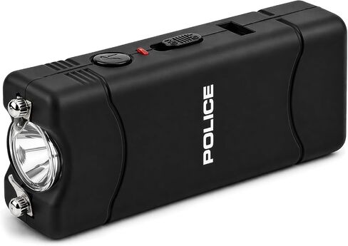 Police Stun Gun for Self Defense 801 Mini Rechargeable LED Flashlight Black in Kuwait