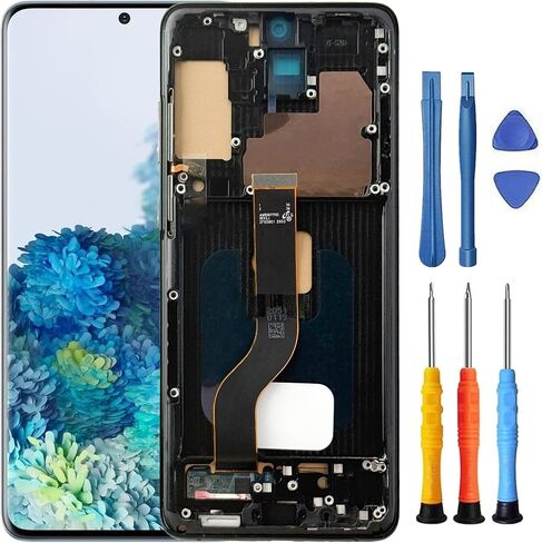 for Samsung S20+ Plus 5G Screen Replacement with Frame Black in Kuwait