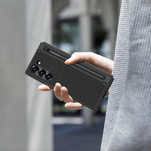 Maxdara for Samsung Galaxy Z Fold 6 Case with Pen Holder, Black in Kuwait