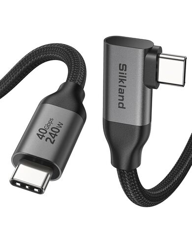 Silkland Right Angle 40Gbps USB 4 Data Cable for Thunderbolt 4/3 240W 3.3FT in Kuwait