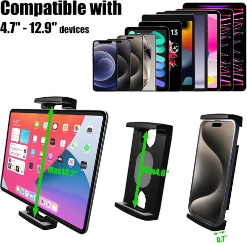 Magnetic Tablet Holder Fridge Tablet Mount for Cabinet Whiteboard Gym Warehouse and More fits 4.7-12.9 inch Phones and Tablets, 360°Adjustable 3.5" Magnetic Base in Kuwait