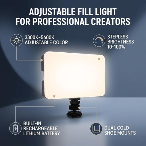 Fabater 91 LEDs Video Light on Camera, 3200K to 6500K Color Dimmable in Kuwait