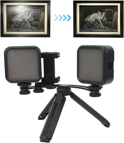Camera Fill Light, Portable, Dimmable, Wireless, Rechargeable, Photography Light for Artwork, 2 Pieces, ABS Aluminum in Kuwait