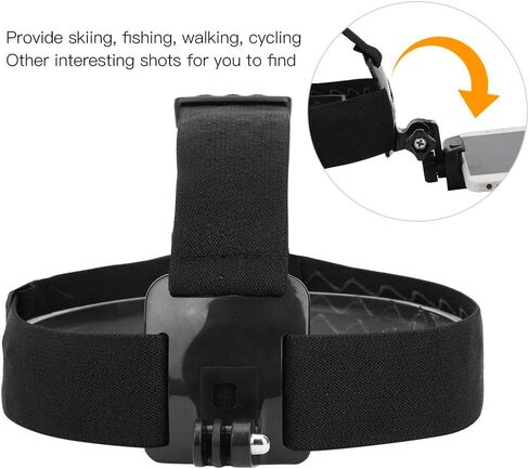 Ejoyous Head Mounted Mobile Phone Holder, Head Phone Holder, First Person View Video Bracket Outdoor Head Harness Strap with Mobile Phone Clip Headband Mount for Motion Camera in Kuwait