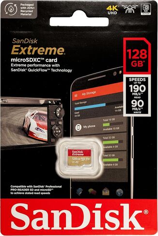 SanDisk 128GB Extreme MicroSD Memory Card 2 Pack Compatible with DJI Drones in Kuwait