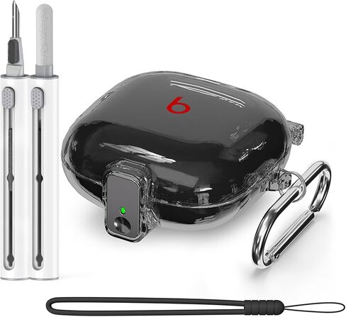 Inesore for Beats Fit Pro with Safety Lock Case Cover (Clear Black) in Saudi Arabia