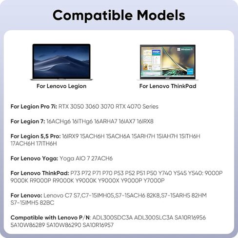 300W Laptop Charger Compatible with Lenovo Legion 5 5i 5P 7 7i pro 15 16 17 R9000P R9000K Y9000K Y9000X, ADL300SDC3A GX21F23045 SA10R16956 5A10W86289 Power Adapter Supply Cord in Kuwait