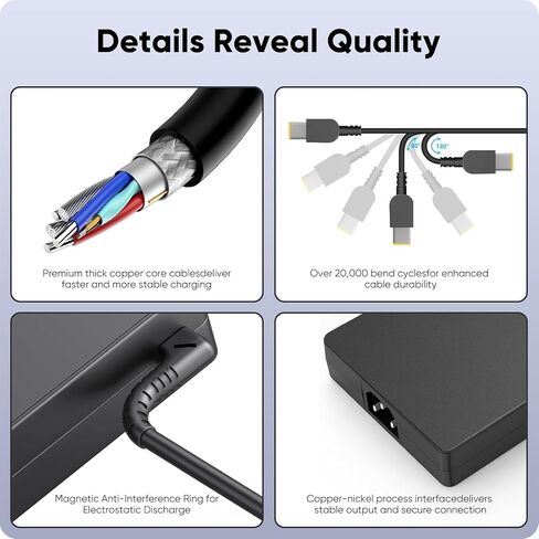300W Laptop Charger Compatible with Lenovo Legion 5 5i 5P 7 7i pro 15 16 17 R9000P R9000K Y9000K Y9000X, ADL300SDC3A GX21F23045 SA10R16956 5A10W86289 Power Adapter Supply Cord in Kuwait
