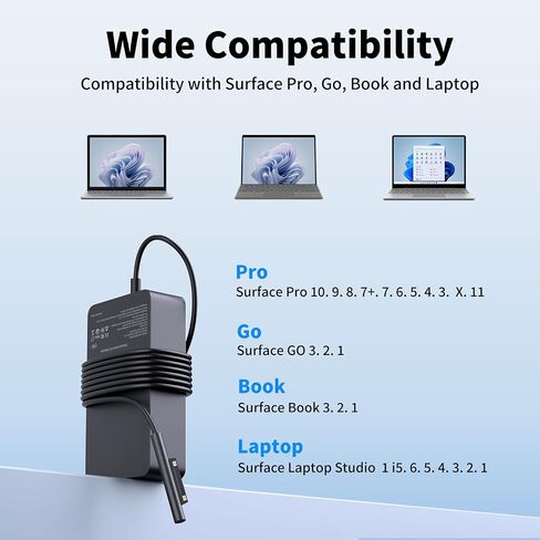 65W Microsoft Surface Charger fits for Surface Pro/Go/Book Windows Laptop in Kuwait