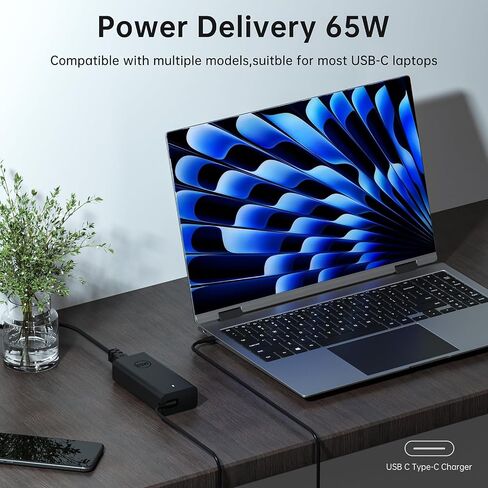 65W USB-C Laptop Charger Compatible with Dell Latitude 5540 5530 5520 5450 7530 7440 7430 XPS 13 9250 9350 9360 9365 Adapter Power Cord in Saudi Arabia