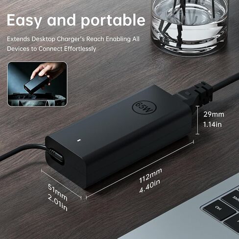 65W USB-C Laptop Charger Compatible with Dell Latitude 5540 5530 5520 5450 7530 7440 7430 XPS 13 9250 9350 9360 9365 Adapter Power Cord in Saudi Arabia