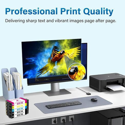 Remanufactured Compatible for 822XL Ink Cartridge Combo Pack for 822 for Epson WF-3820 WF-4830 WF-4820 Workforce Pro WF3820 WF-4833 WF-4834 WF-3823 WF 3820 4830 4820 Printer (5 Pack, 2BKCMY) in Kuwait