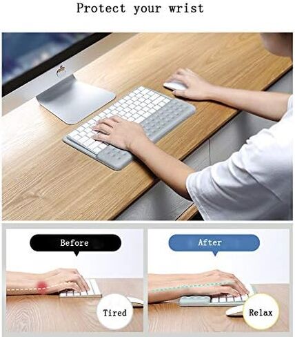 2 in 1 Keyboard Wrist Rest Pad Wrist Support Keyboard Mat Wrist Rest Mouse Pad for Apple Magic Keyboard 2 (Gray) in Kuwait