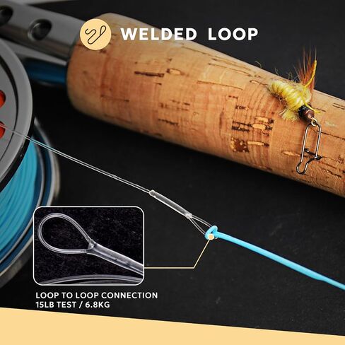 SF Hand Tied Loop Fly Fishing Tapered Leader Freshwater Trout in Kuwait
