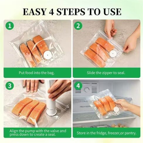 50 Pack Reusable Vacuum Sealer Bags for Food, 5 Assorted Sizes in Kuwait