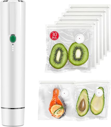 Vixino Vacuum Sealer, vacuum sealer for food, handheld vacuum sealer(Vacuum Sealers+ 30 reusable vacuum seal bags) in Kuwait