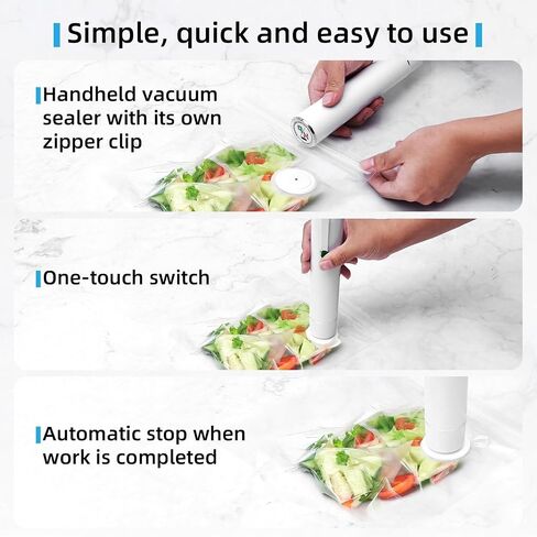Vixino Vacuum Sealer, vacuum sealer for food, handheld vacuum sealer(Vacuum Sealers+ 30 reusable vacuum seal bags) in Kuwait