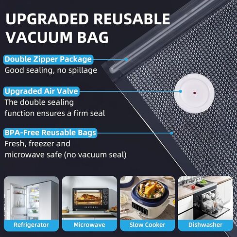Vixino Vacuum Sealer, vacuum sealer for food, handheld vacuum sealer(Vacuum Sealers+ 30 reusable vacuum seal bags) in Kuwait
