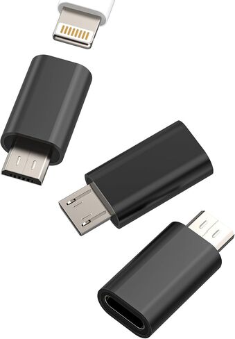 Micro USB Charging Adapter(3 Pack) Lightning Female to Micro USB Male Charger Adapter for Apple for iPhone Cable Compatible with Samsung S7 S6 Edge+ S7Active Note5 Android Phone Jack Adapters in Kuwait