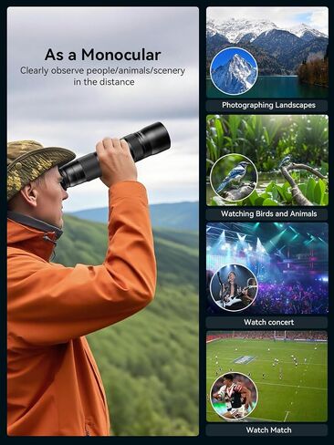 MIAO LAB 20-60X Zoom Telephoto Lens, High Power Telephoto Mobile Cell Phone Lens with Tripod & Universal Phone Clip, for iPhone 17/16/15/14/13 Series, Samsung, Android and Most Smartphone in Saudi Arabia