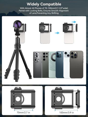 MIAO LAB 20-60X Zoom Telephoto Lens, High Power Telephoto Mobile Cell Phone Lens with Tripod & Universal Phone Clip, for iPhone 17/16/15/14/13 Series, Samsung, Android and Most Smartphone in Saudi Arabia