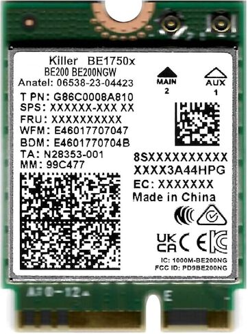 AX1650i Killer Series WiFi 6 Adapter | Gaming WiFi Adapter | CNVio2 M.2 WiFi Card | 2.4 Gbps WiFi for PC | Bluetooth 5.2 Support | Requires Intel 10th+ Gen CPU in Kuwait