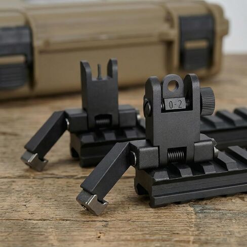 Flip Up Sight Offset 45 Degree Offset Sights Rapid Transition Front and Rear for Picatinny Rail Backup Gun Sight Accessories for Hunting Airsoft in Kuwait