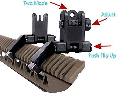 Flip Up Sight Offset 45 Degree Offset Sights Rapid Transition Front and Rear for Picatinny Rail Backup Gun Sight Accessories for Hunting Airsoft in Kuwait