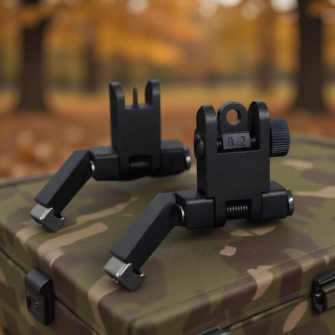 Flip Up Sight Offset 45 Degree Offset Sights Rapid Transition Front and Rear for Picatinny Rail Backup Gun Sight Accessories for Hunting Airsoft in Kuwait