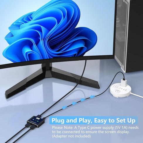 8K@60Hz DisplayPort Switch 2 in 1 Out, 3-Port DP1.4 DisplayPort Switcher Selector Box Support 4K@144Hz High Refresh Rate with DSC, Display Port Monitor Switch for Laptop, Desktop, Graphics Card in Kuwait