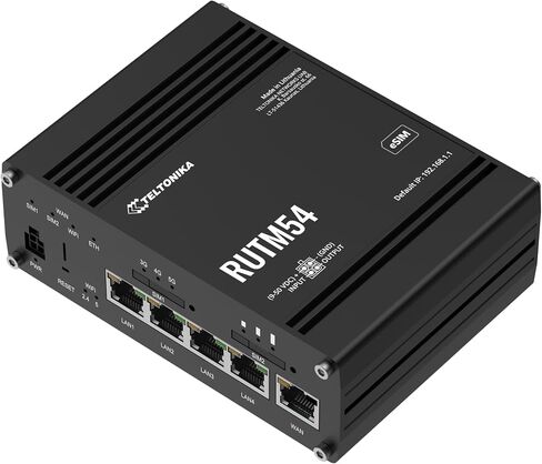 RUTM54 5G Industrial Router – Global Telit Modem, Dual SIM & eSIM Failover, Dual-Band WiFi, GNSS GPS, 5 x Gigabit Ethernet, USB, VPN & RMS Support (RUTM54000000) in Kuwait