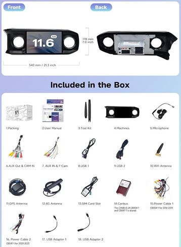 Roadanvi X14 11.6" Head Unit for Toyota Tacoma 2016-2023,Android 14 in Kuwait