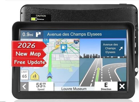 GPS Navigation for Car,Latest 2026 Map, 9 inch Touch Screen Real Voice Spoken Turn-by-Turn Direction Reminding Navigation System for Cars, GPS Satellite Navigator with Free Lifetime Map Update in Kuwait