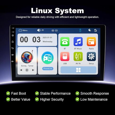Linux 9-inch Car Stereo for Nissan Frontier Xterra 2009-2012 IPS Touchscreen Screen Car Radio with Carplay & Android Auto Support Aftermaket Camera FM Bluetooth SWC in Kuwait