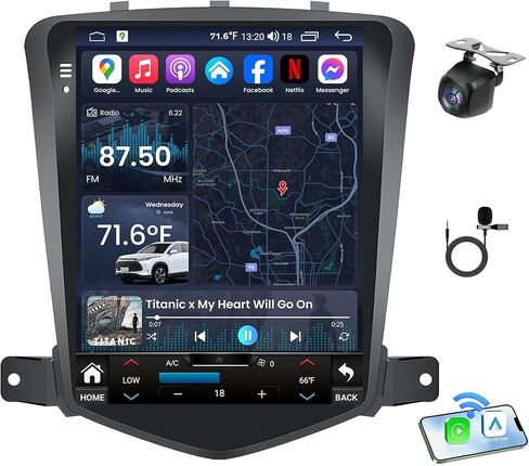 for Chevrolet Cruze 2009-2015 Radio Stereo Upgrade: 9.7 Inch IPS Android 13 Car Head Unit Replacement, Wireless CarPlay Android Auto GPS WiFi Bluetooth AM FM SWC Backup Camera, 8 Core 4G+64G DSP in Kuwait