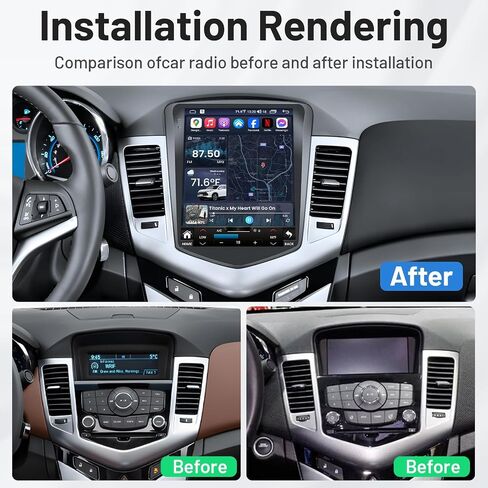 for Chevrolet Cruze 2009-2015 Radio Stereo Upgrade: 9.7 Inch IPS Android 13 Car Head Unit Replacement, Wireless CarPlay Android Auto GPS WiFi Bluetooth AM FM SWC Backup Camera, 8 Core 4G+64G DSP in Kuwait