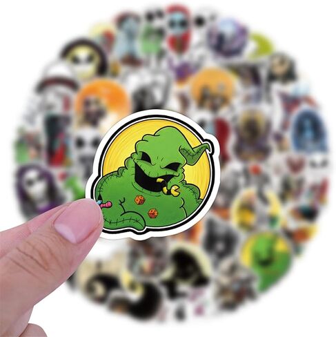 60Pcs The Nightmare Before Christmas Stickers for Kids Stickers Cute Gifts for Girls Boys Halloween Sticker for Kids Waterbottle Laptop Guitar Classroom Prizes for Elementary Students (Nightmare) in Kuwait