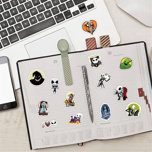 60Pcs The Nightmare Before Christmas Stickers for Kids Stickers Cute Gifts for Girls Boys Halloween Sticker for Kids Waterbottle Laptop Guitar Classroom Prizes for Elementary Students (Nightmare) in Kuwait
