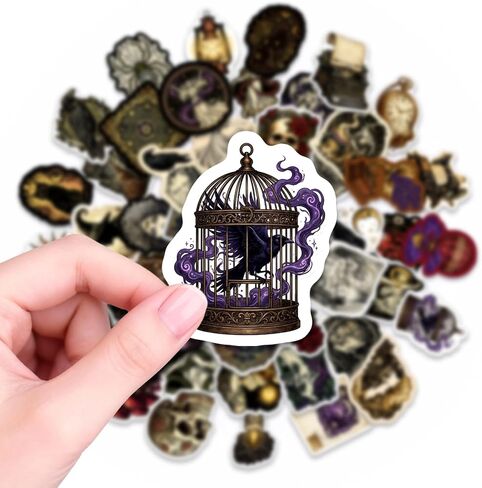 50Pcs Anime Witch Stickers Pack, Vintage Horror Goth Waterproof Decals for Laptop, Kindle, Phone, Skateboard, Suitcase, Water Bottle, Scrapbook, Journal in Kuwait
