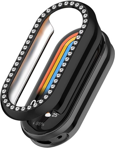 Glitter Diamond Case for Xiaomi Smart Band 10 / Band 9 Protective Case, Hard PC Bumper Case Bling Case Smartwatch Cover for Women Girls (Clear) in Saudi Arabia
