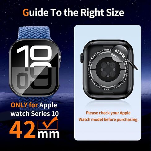 Hard Case for Apple Watch Series 10 Series 11 [2025] 42mm Screen Protector,Built-in Full Tempered Glass [Touch Sensitive] Slim Bumper Protective Cover iWatch S10 S11 Accessories in Saudi Arabia