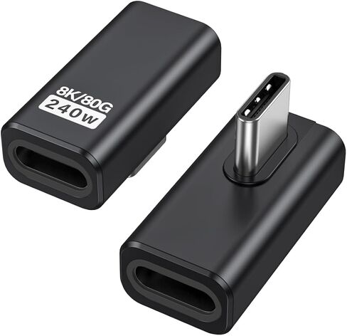 CableCreation Right Angle USB C Adapter 2 Pack, USB C Adapter 80Gbps 240W in Kuwait