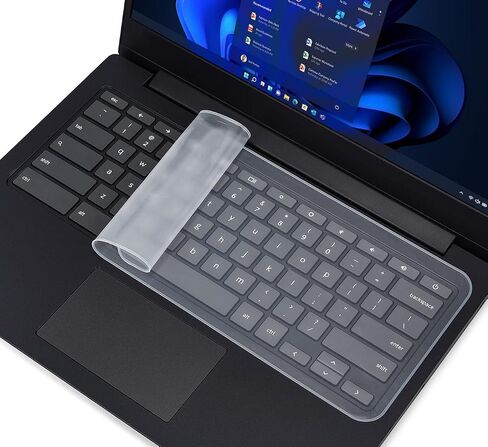 Universal Keyboard Cover Skin for Standard Size PC Computer Desktop Keyboard Ultra Thin Silicone Waterproof Dustproof Keyboard Cover Skin Protector, Clear (Size: 17.7" x 5.5") in Kuwait