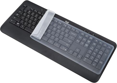 Universal Keyboard Cover Skin for Standard Size PC Computer Desktop Keyboard Ultra Thin Silicone Waterproof Dustproof Keyboard Cover Skin Protector, Clear (Size: 17.7" x 5.5") in Kuwait