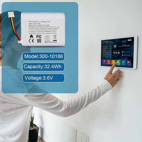 Futurebatt 300-10186 Battery Replacement for ADT Command Smart Security Panel ADT5AIO-1 ADT5AIO-2 ADT5AIO-3 ADT7AIO-1, ADT 2X16 AIO Home Security System ADT2X16AIO-1 ADT2X16AIO-2 Battery 3.6V in Saudi Arabia