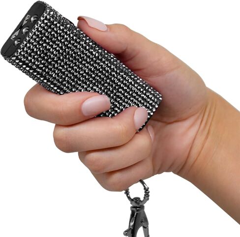 Guard Dog Security Mini Stun Gun Keychain Bling It On, Powerful Stun Gun for Women Self Defense with LED Flashlight, USB Rechargeable, Rhinestone and Compact Design in Kuwait