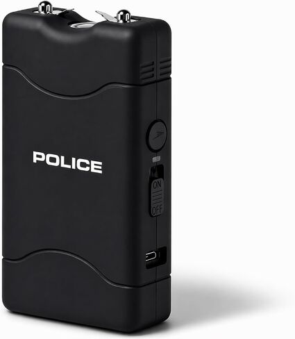 POLICE Stun Gun for Self Defense 800 Mini Rechargeable LED Flashlight Black in Kuwait